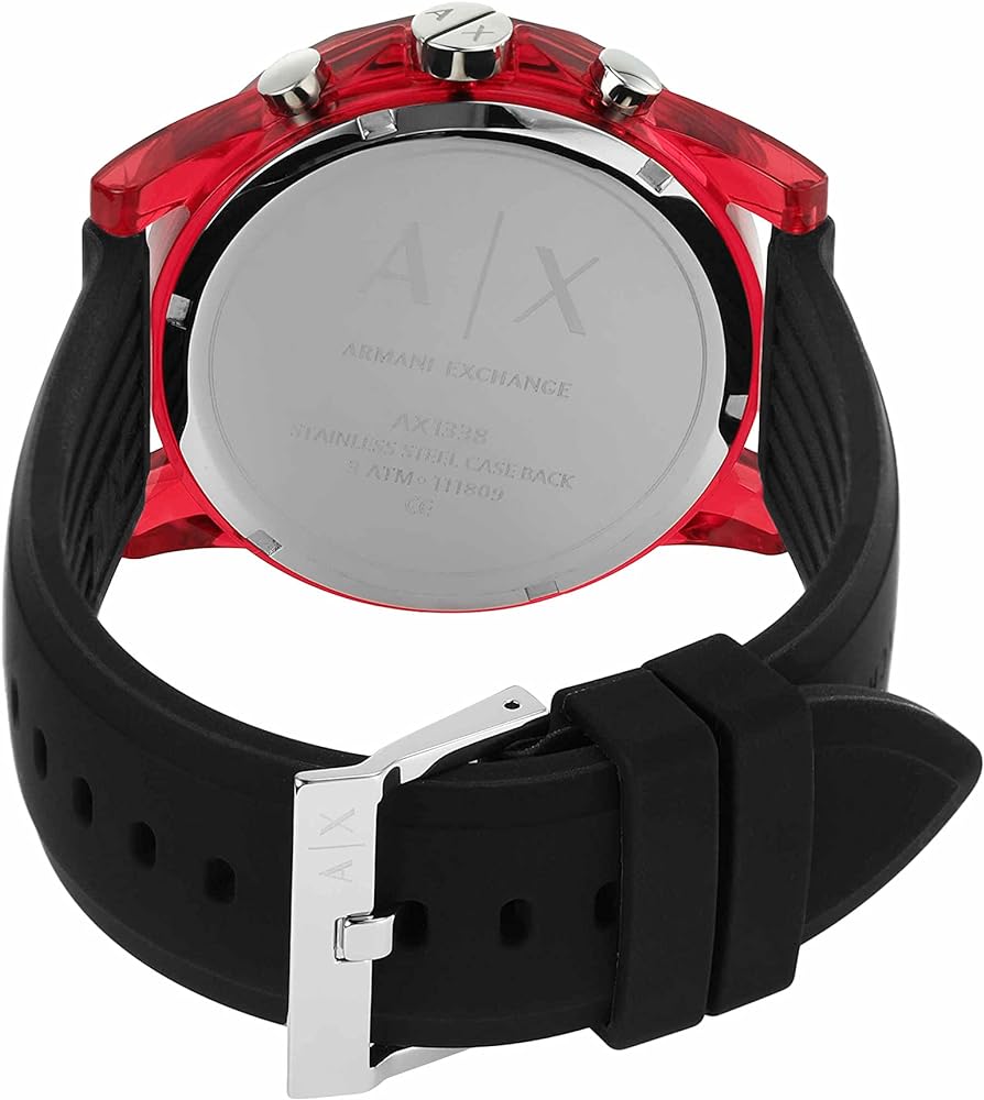 Men's Armani Exchange Chronograph Quartz Black Red Watch - AX1338